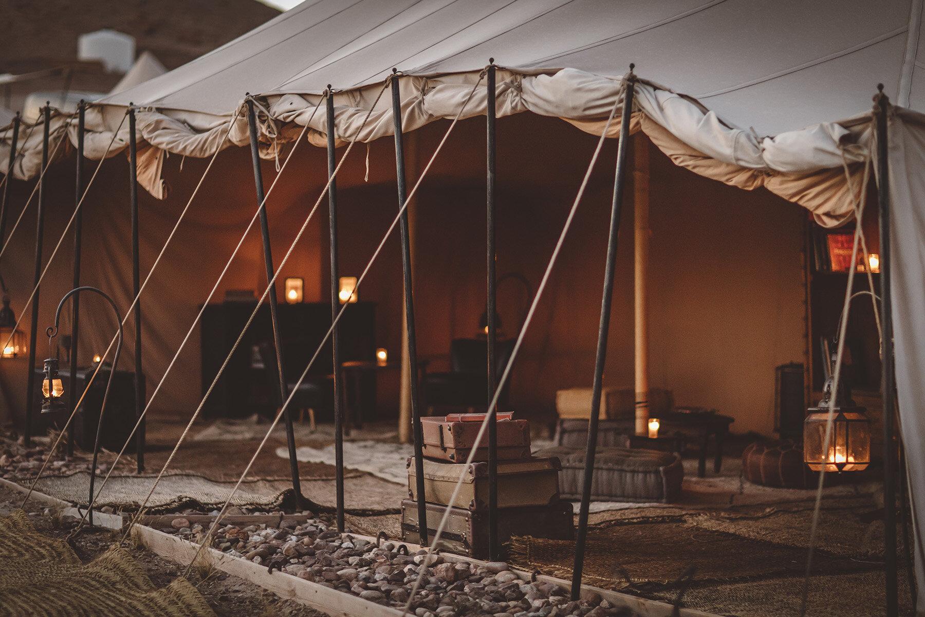 Scarabeo Camp in the Agafay Desert near Marrakech — iconic luxury desert camp