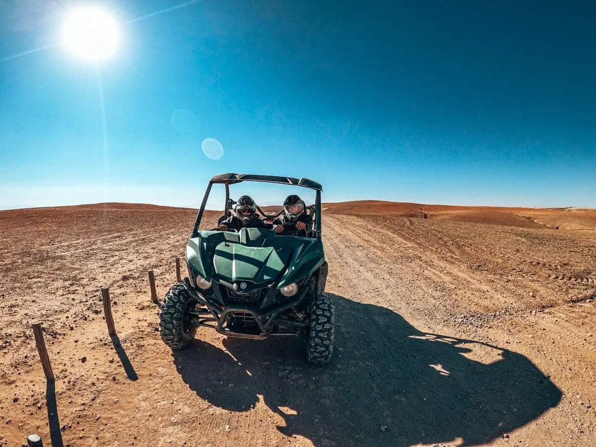 Quad bike and off-road buggy in the Agafay Desert near Marrakech